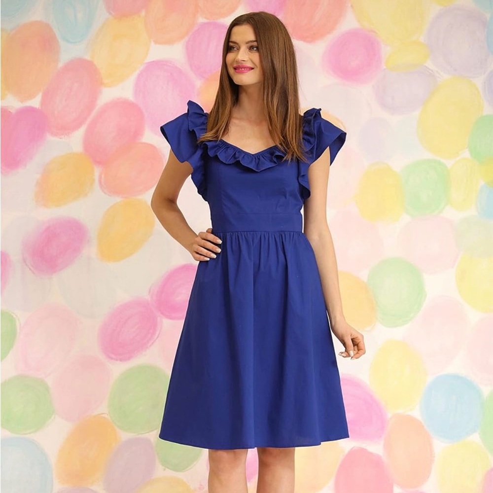 Maggy London Blue Midi A-Line Dress